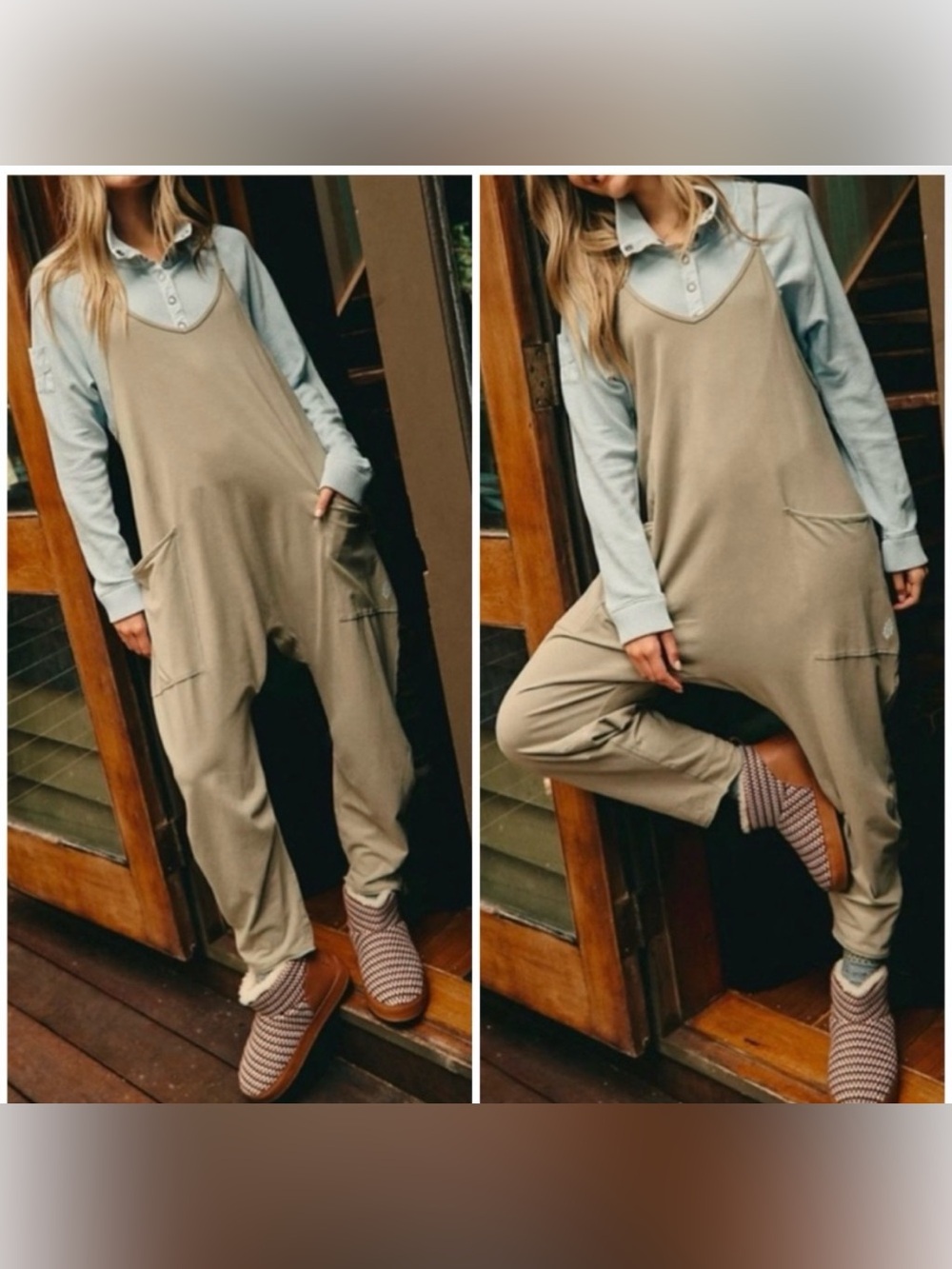 Free People FP Movement Hot Shot Onesie - sage stone army green